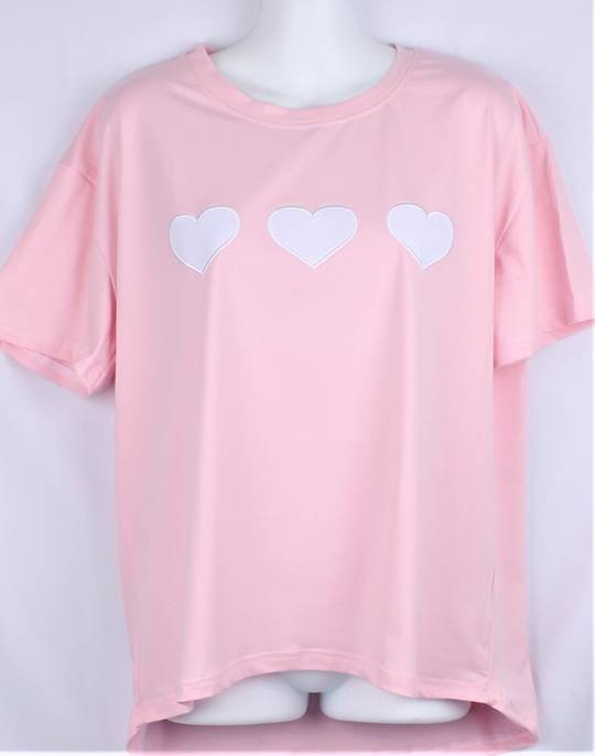 Alice & Lily embroidered T- Shirt hearts pink STYLE : AL/TS-HEA/PNK